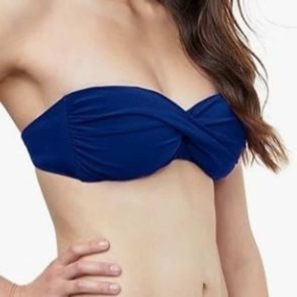 Profile by Gottex NWT Sz 14 Navy Tutti Frutti Bandeau Swim Top